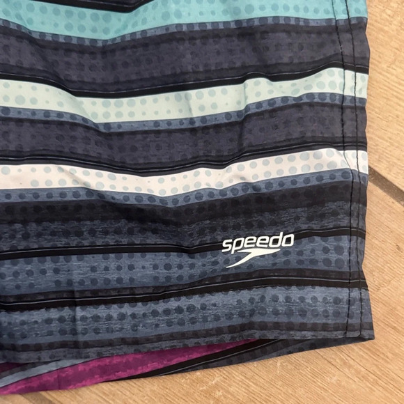 Speedo Men's Striped Swim Trunks M / D1 - Picture 2 of 5